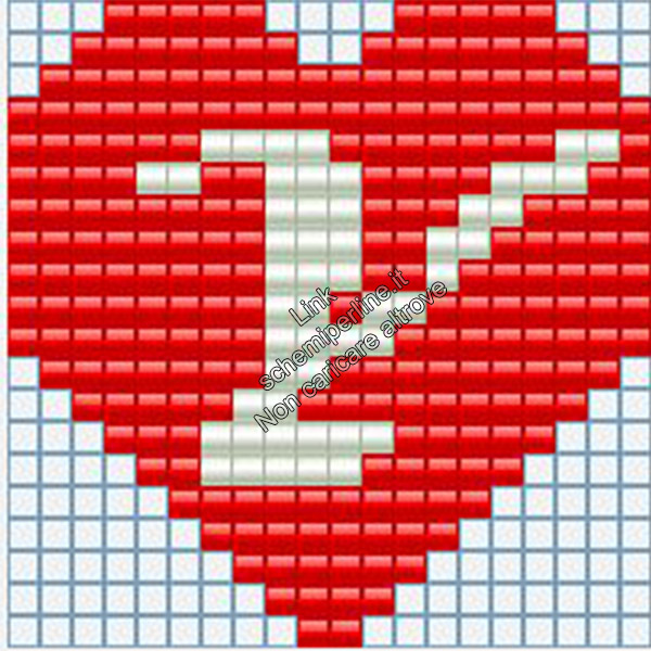 Portachiavi con iniziale schema pyssla hama beads 20x20 lettera Y