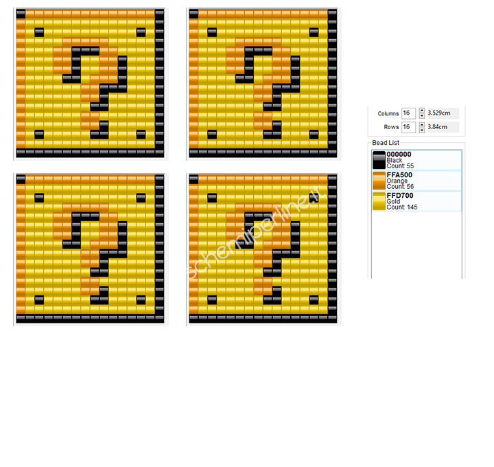 Portapenne con le Hama Beads Blocco Punto Interrogativo schema gratis