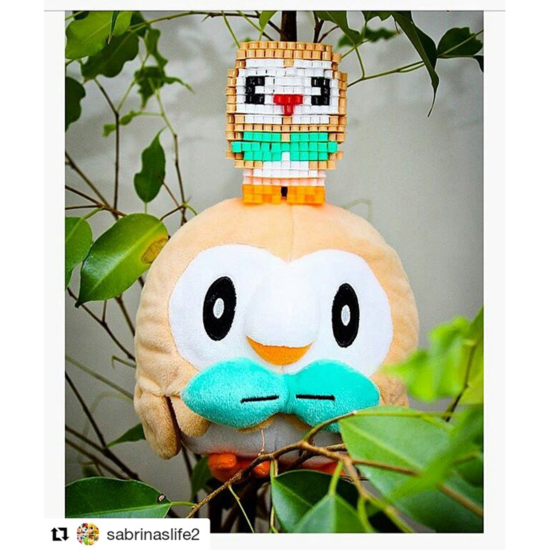 Rowlet in 3D con le perline da stirare Hama Beads Follower su Instagram sabrinaslife2