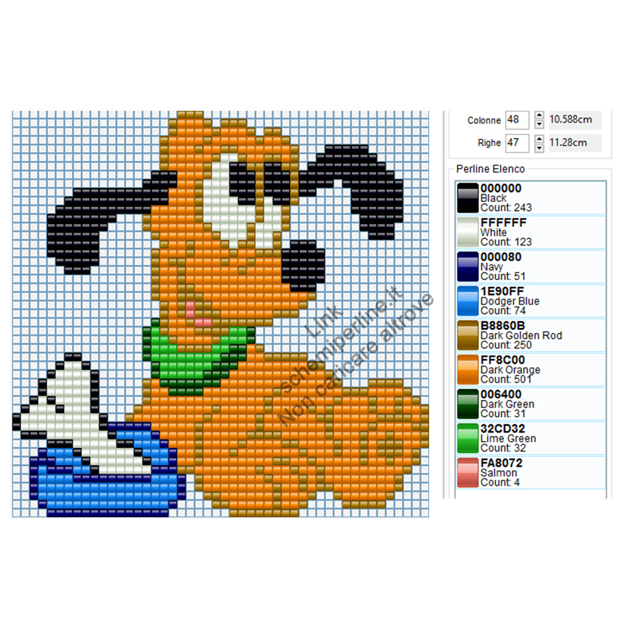 Schema Ikea Pyssla Disney Pluto 48x47