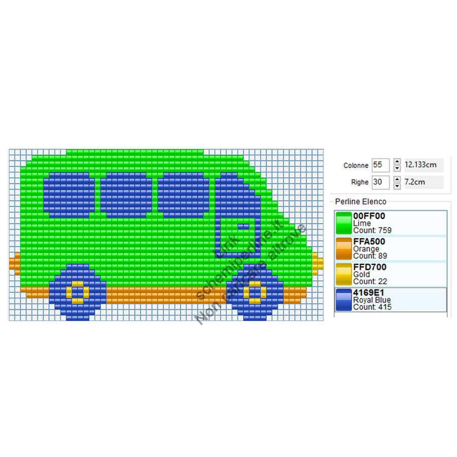 Schema Pyssla per bambini gratis pulman 55x30