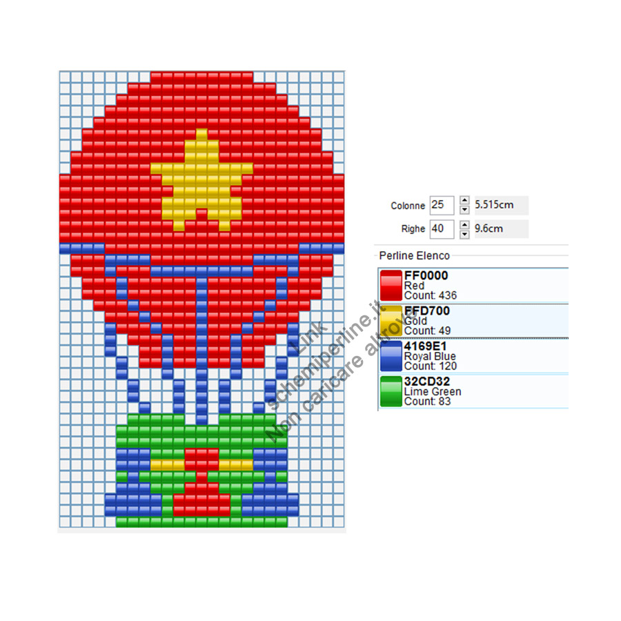 Schema Pyssla per bimbi mongolfiera colorata 24x40