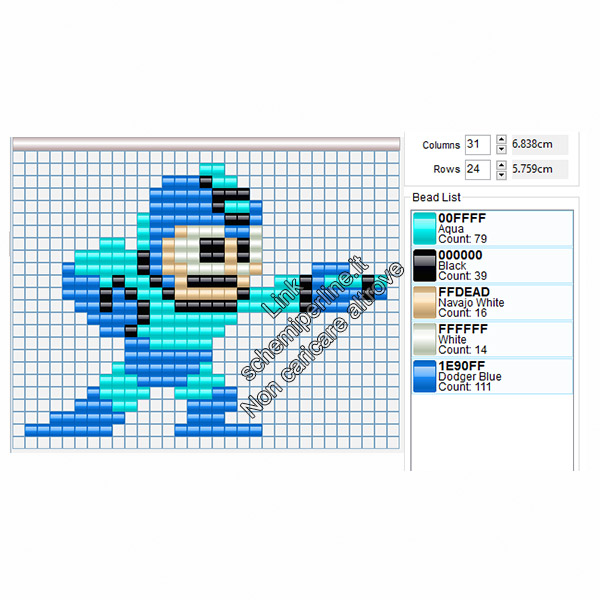 Schema perline da stirare pyssla Mega Man videogames 31x24