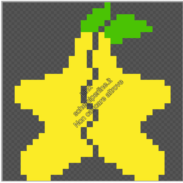 Schema perline da stirare pyssla frutto Paopu di Kingdom Hearts due parti