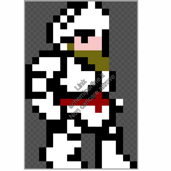Schema perline da stirare pyssla hama beads Arthur di Ghosts n Goblins 16x24