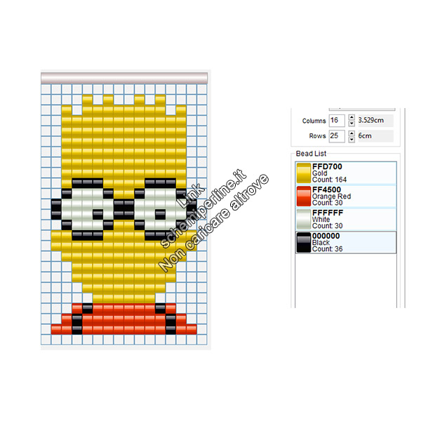 Schema pyssla Bart Simpson 16x25