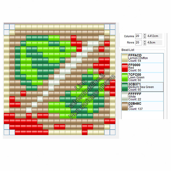 Schema pyssla Fruit Ninja 20x20