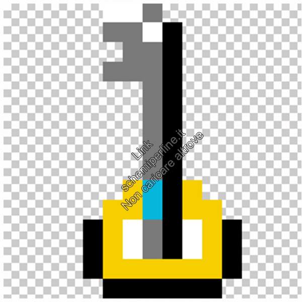 Schema pyssla Keyblade di Kingdom Hearts idea portachiavi 8x16