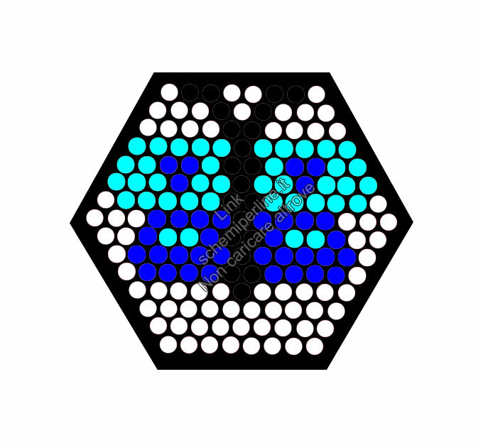 Schema pyssla esagonale farfalla blu e azzurra