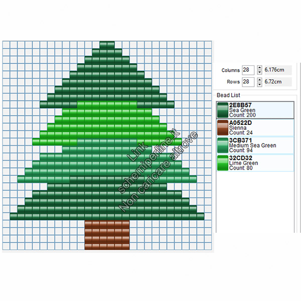 Schema pyssla gratuito albero pino 26x28