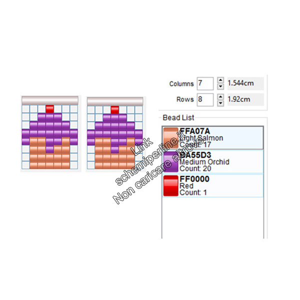 Schema pyssla orecchini a forma di cupcake 7x8