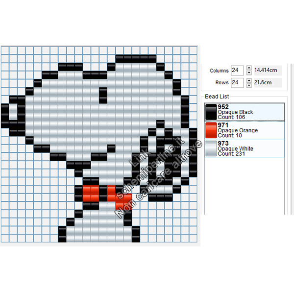 Snoopy personaggio Charlie Brown schema perline a fusione Hama Beads 24x24