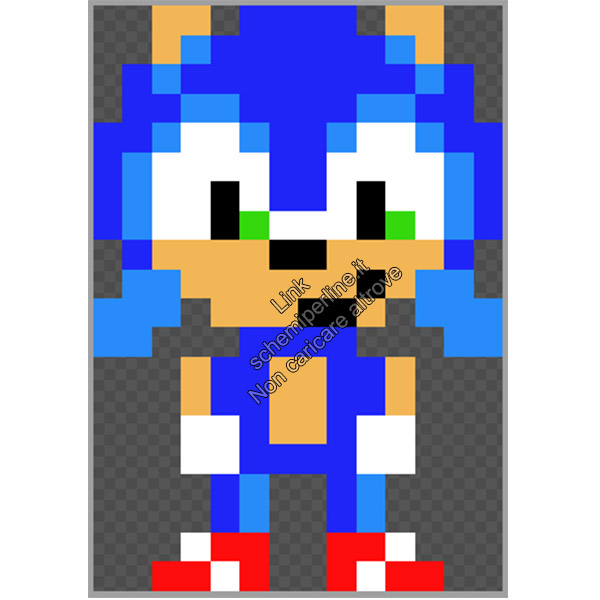 Sonic The Hedgehog piccolo schema pyssla gratis 14x20