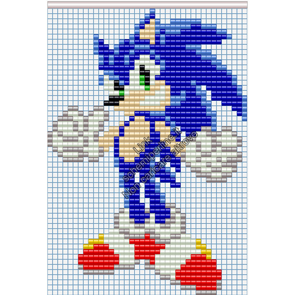 Sonic The Hedgehog schema perline da stirare pyssla 39x56