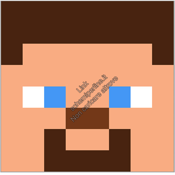 Steve personaggio del videogioco Minecraft schema pyssla gratis 8x8