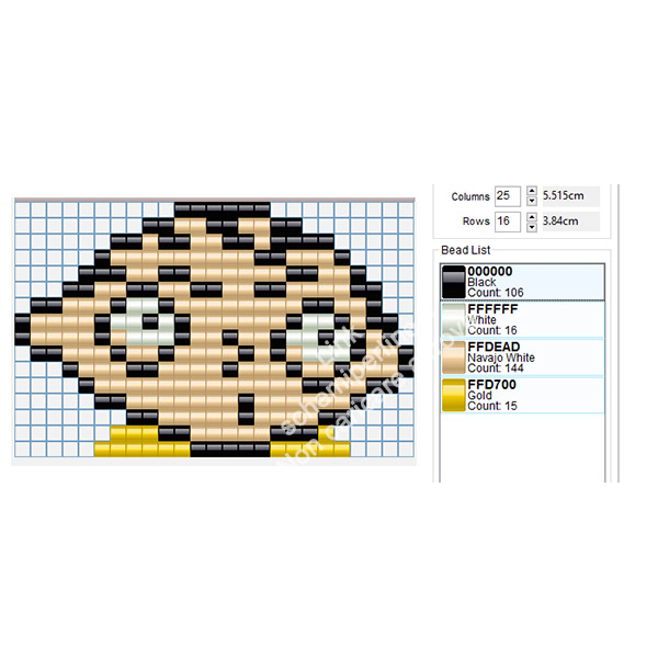 Stewie de I Griffin schema pyssla hama beads gratis 25x16