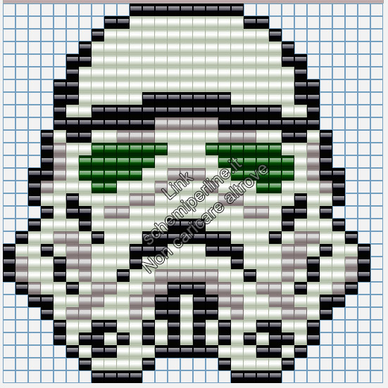 Stormtrooper Guerre Stellari schema perline a fusione pyssla hama beads 29x30 2
