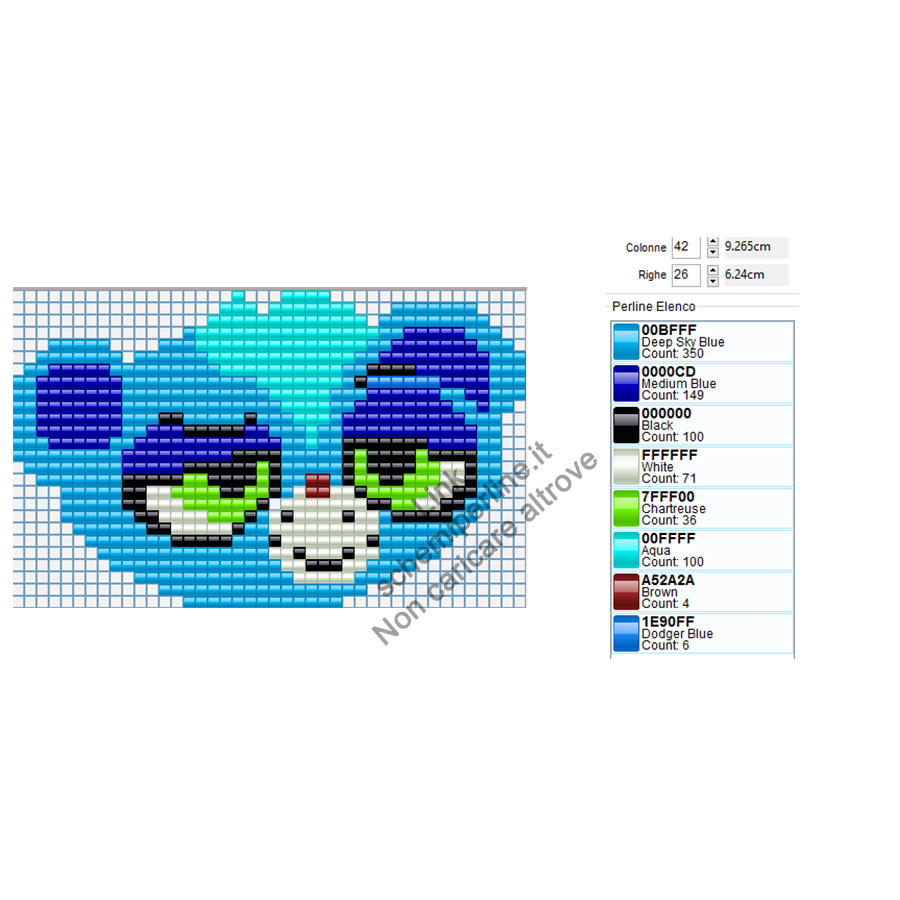 Sunil personaggio Littlest Pet Shop piccolo schema Pyssla Hama Beads 42x26