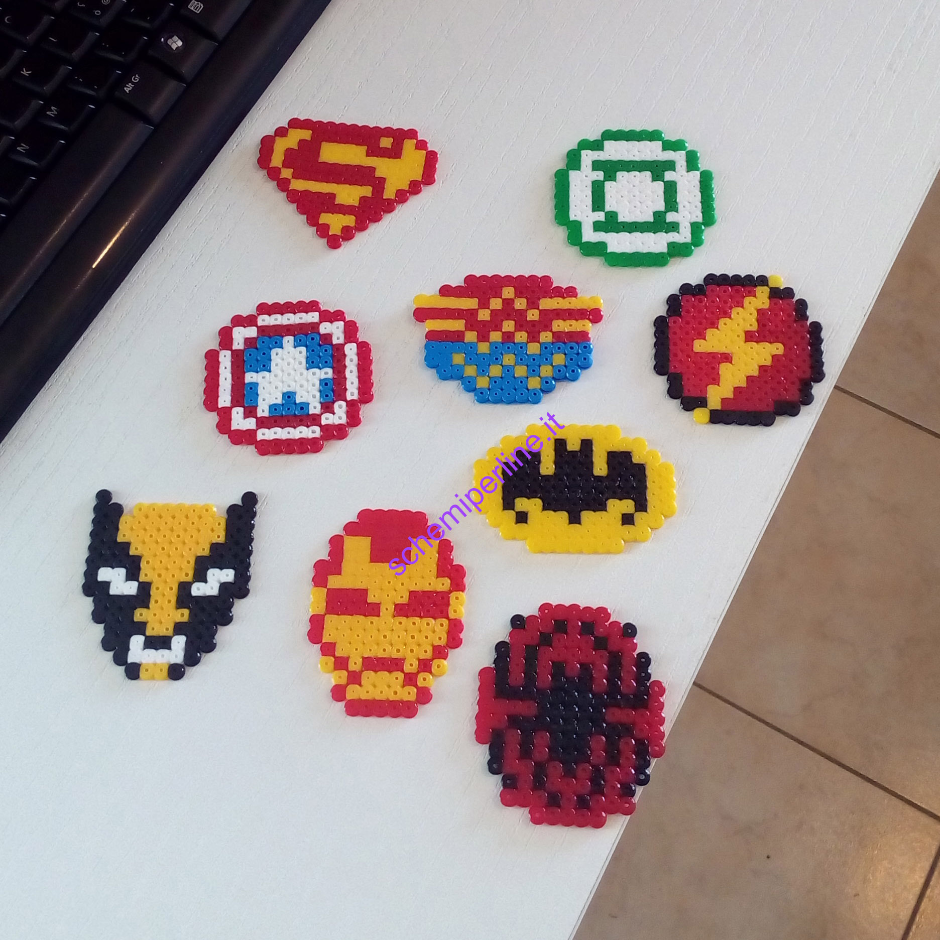 Supereroi con le Pyssla Hama Beads