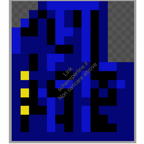 Tessera d accesso blu di Doom schema perline da stirare pyssla videogiochi 14x16