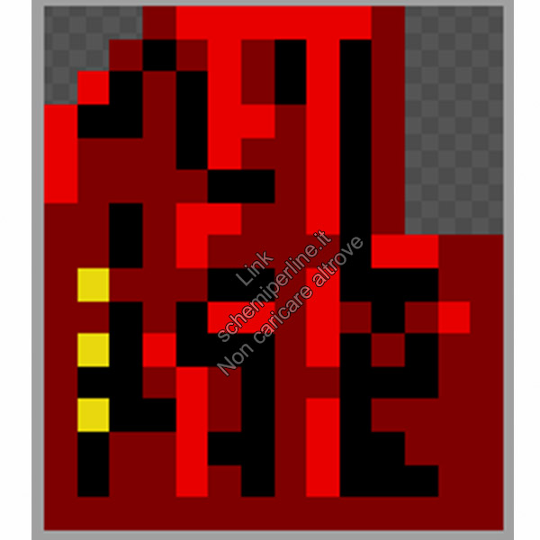 Tessera d accesso rossa di Doom schema perline da stirare pyssla videogiochi 14x16