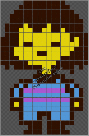 The Human Frisk personaggio Undertale schema gratis Pyssla Hama Beads 19x29