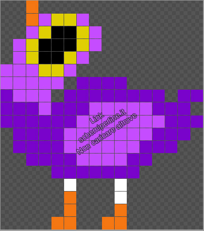 Trash Doves piccione Facebook schema gratis perline da stirare Pyssla Hama 16x18