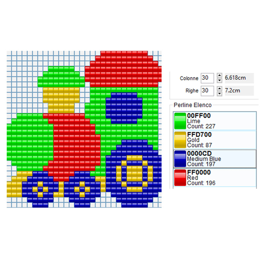 Trenino colorato per bambini da fare con i Pyssla 30x30