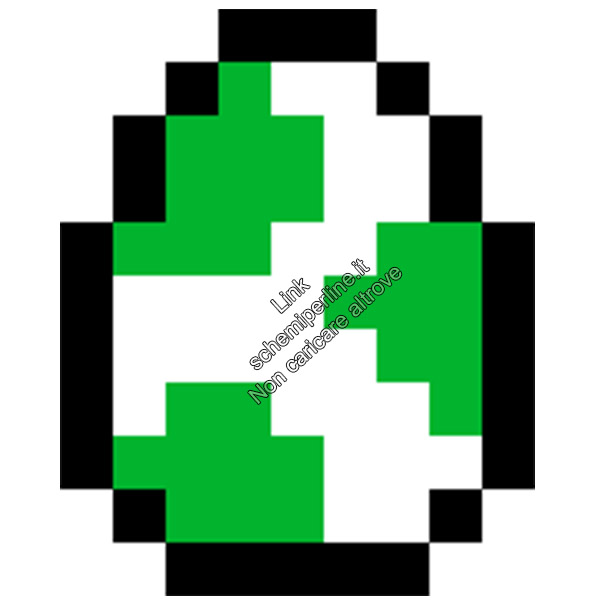 Uova di Yoshi di Mario Bros schema hama beads perline da stirare 9x11