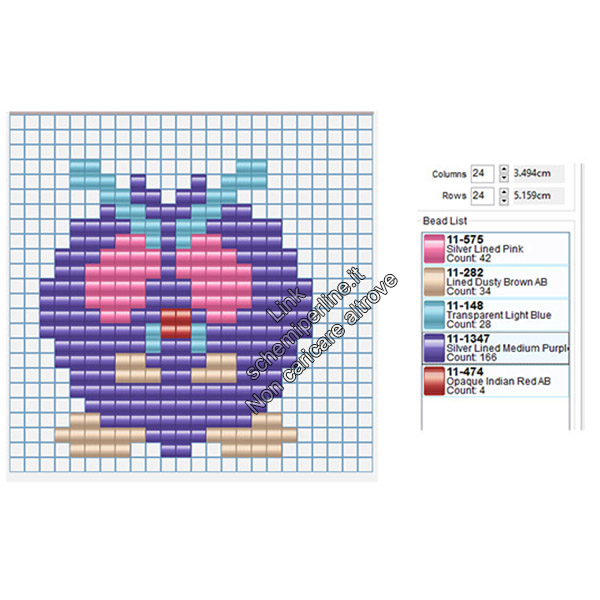 Venonat schemi pyssla pokemon videogiochi gratis 18x20