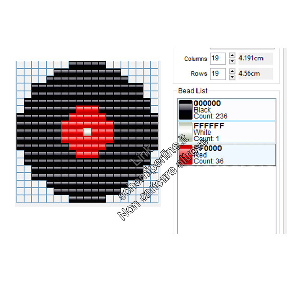 Vinile rosso schema musica perline a fusione hama beads 19x19