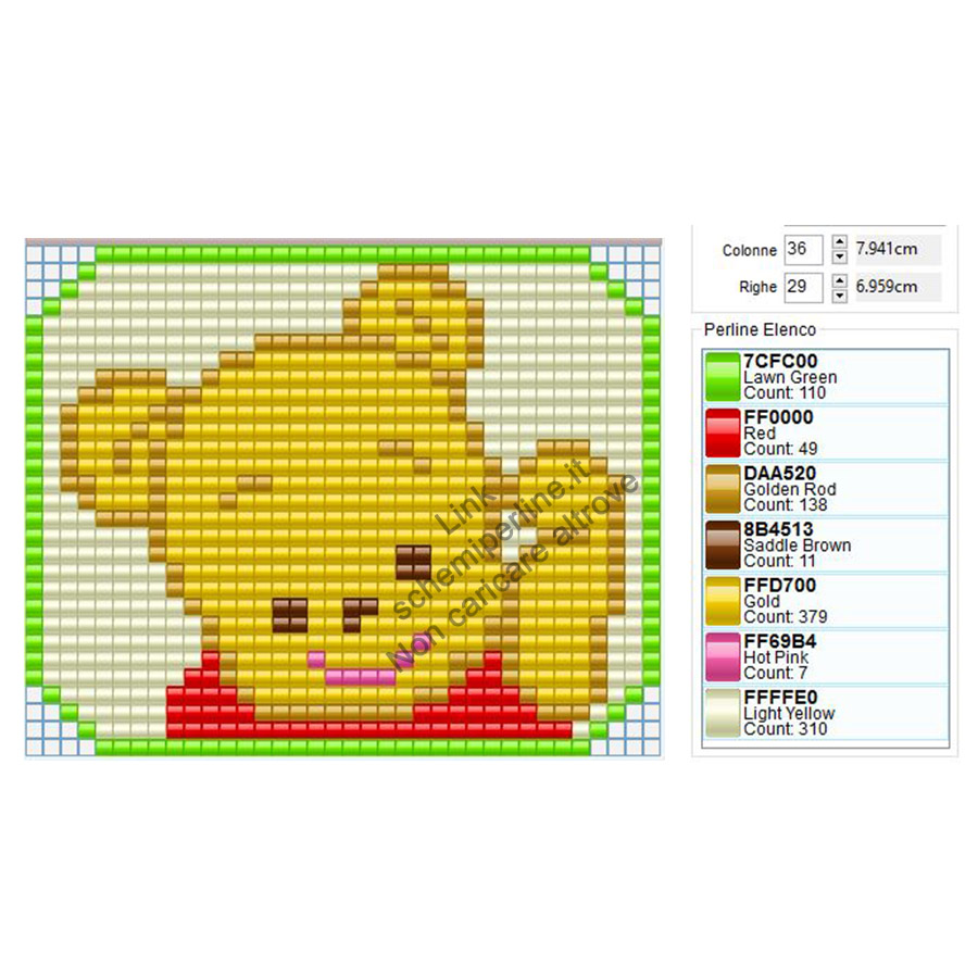 Winnie The Pooh con le perline da stirare 36x29