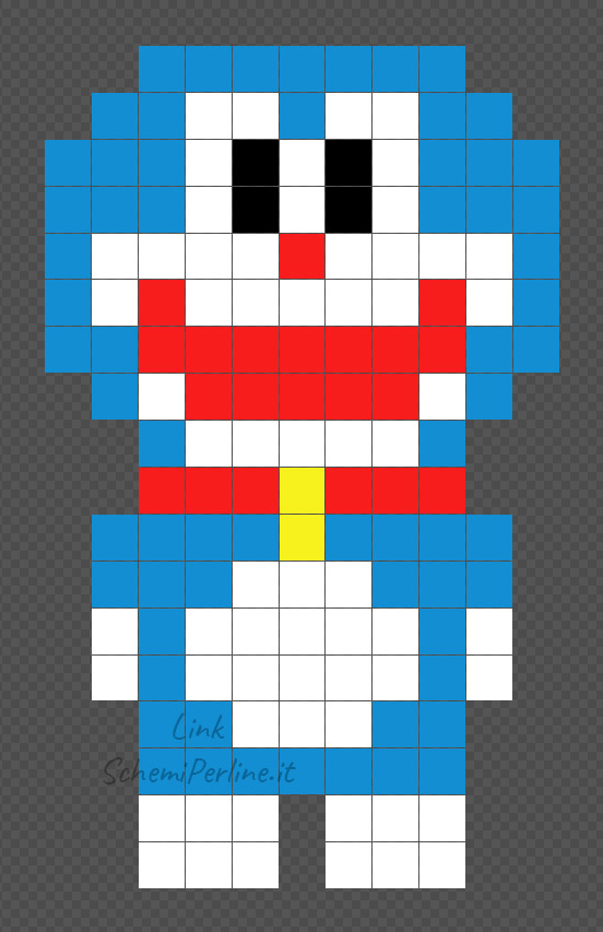 Doraemon tutorial Pyssla gratis 11x18