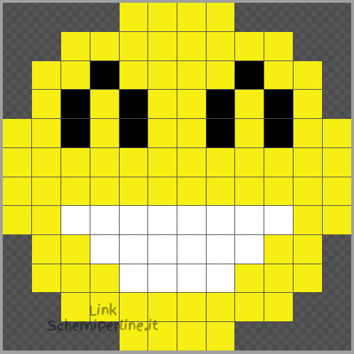 Emoticon sorriso schema Pyssla facile 12x12