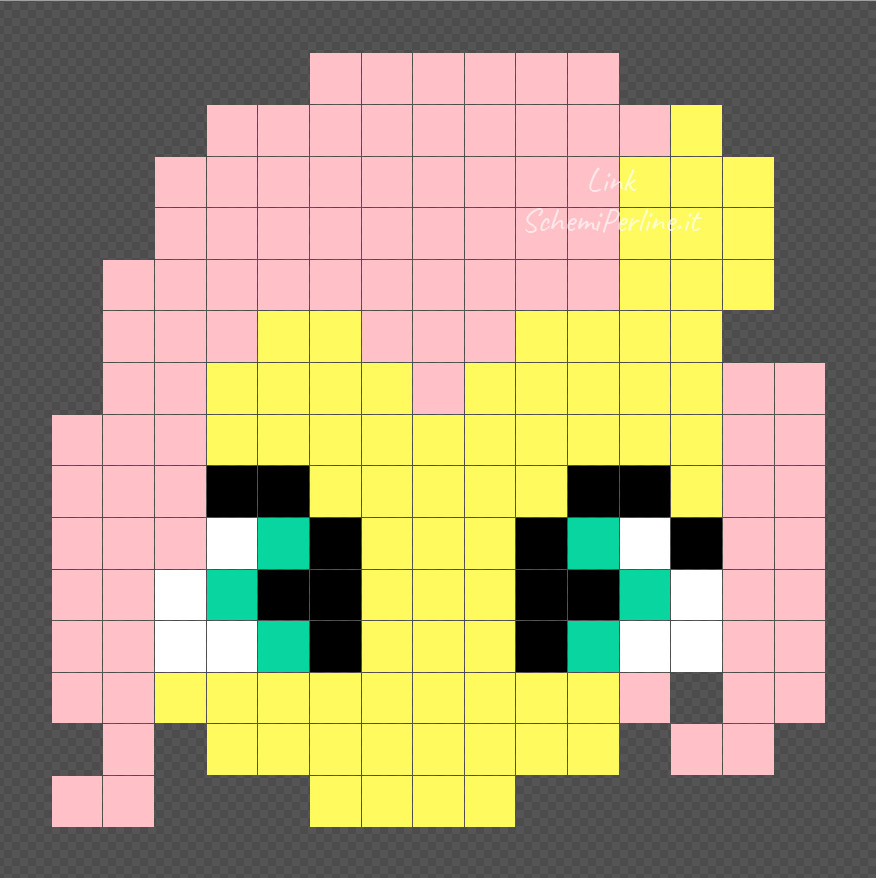 Fluttershy delle My Little Pony disegno perline Pyssla 15x15