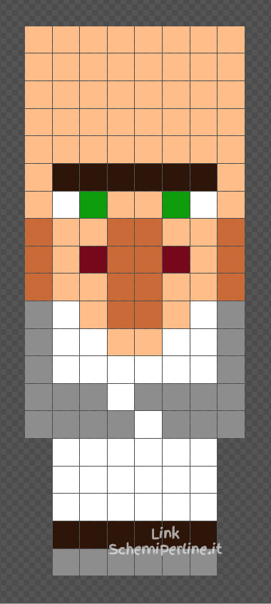 Il Villico di Minecraft schema perline da stirare Pyssla 8x20