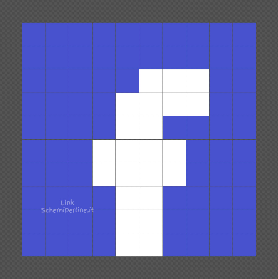 Il logo di Facebook schema coding Pyssla facile 10x10