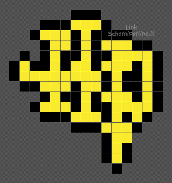 Logo giallo di Harry Potter disegno Pyssla facile 15x16