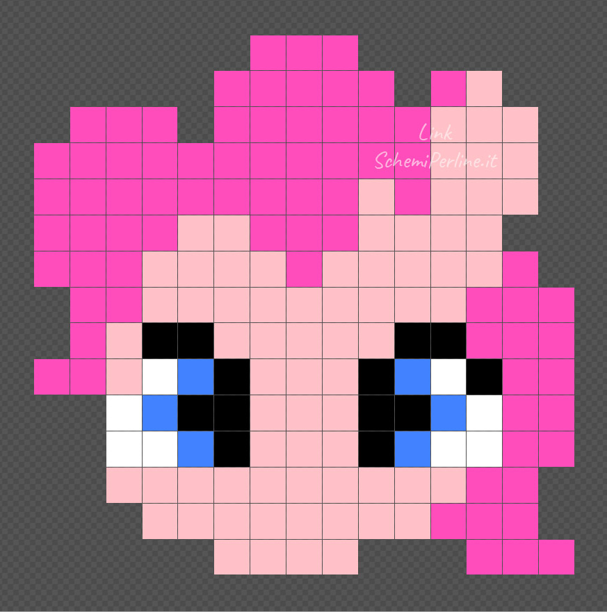 Pinkie Pie delle My Little Pony disegno facile con le Pyssla 15x15