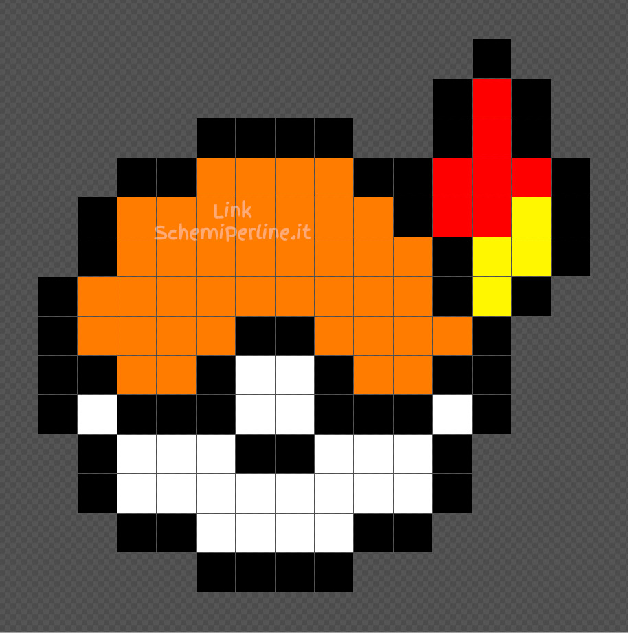 Pokeball edizione Charmander disegno Pyssla Hama beads 14x14