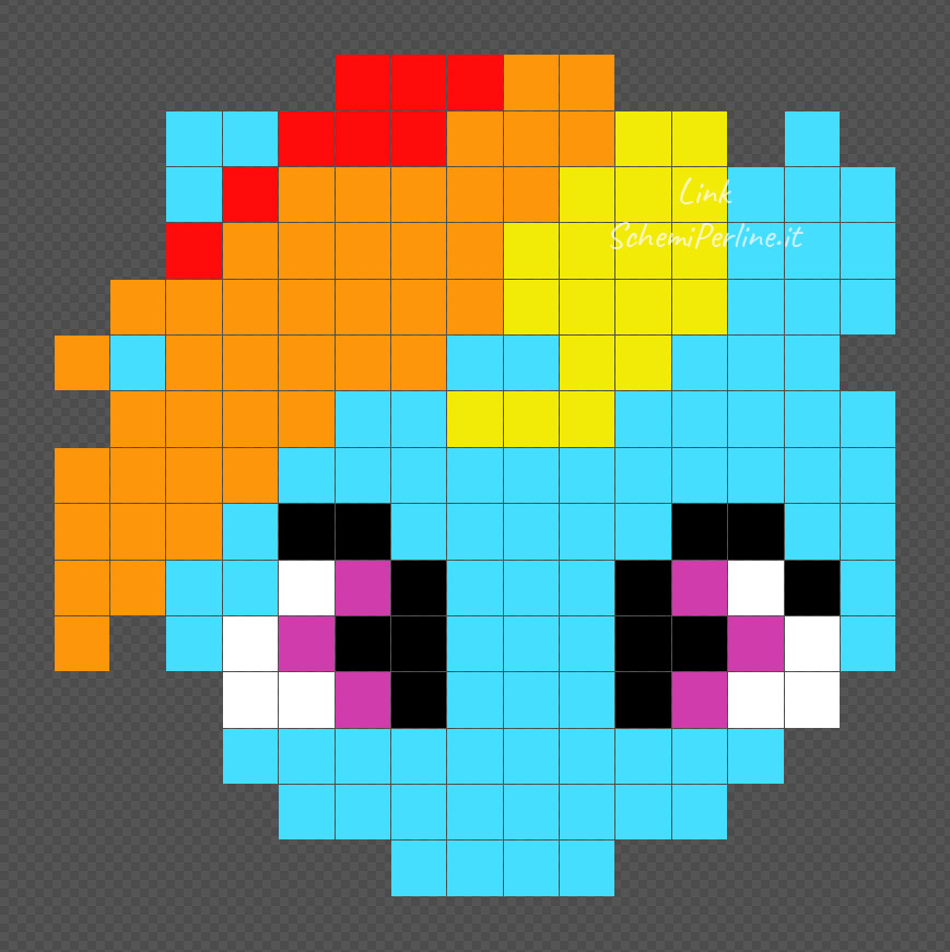 Rainbow Dash delle My Little Pony schema con le perline da stirare 15x15