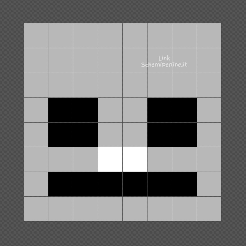 Scheletro di Minecraft schema perline da stiro Hama Beads facile 8x8