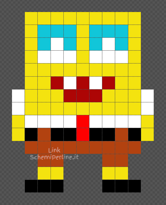 Spongebob schema perline da stirare Pyssla coding 11x14