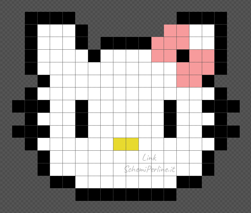 Tutorial Pyssla facile di Hello Kitty18x15