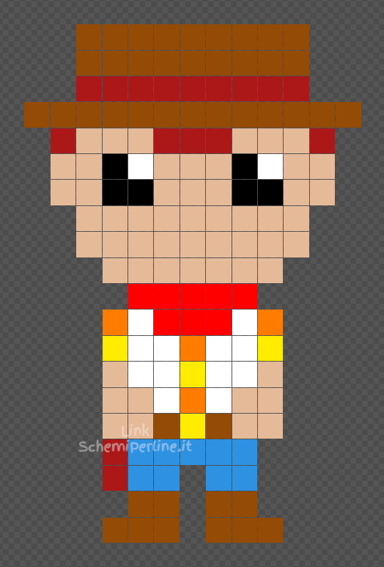 Woody schema gratis Toy Story Hama Beads Pyssla 13x20